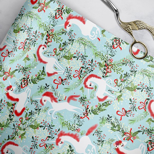 Magical Unicorn Christmas Gift Wrap 