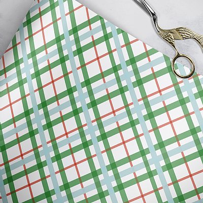 Magical Christmas Plaid Christmas Gift Wrap 