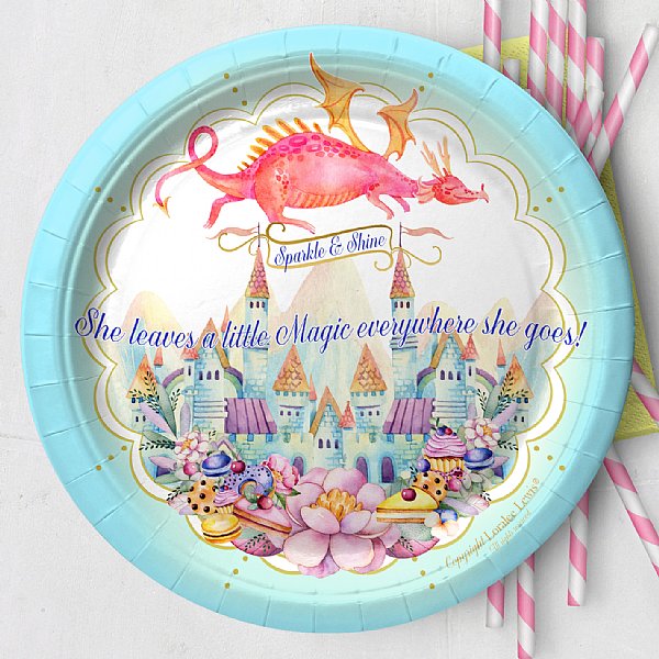 Unicorn Paper Dessert Plate Set