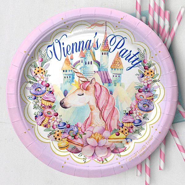 Unicorn Paper Dinner Plates 