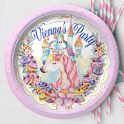 Unicorn Paper Dinner Plates 