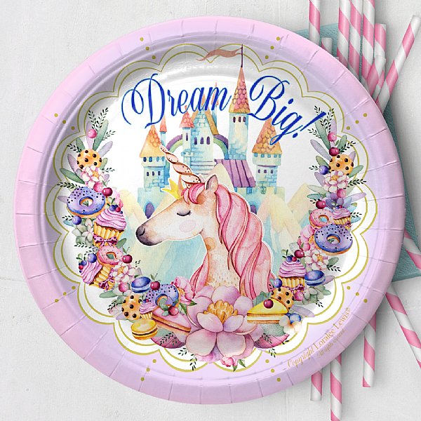 Unicorn Paper Dinner Plates 