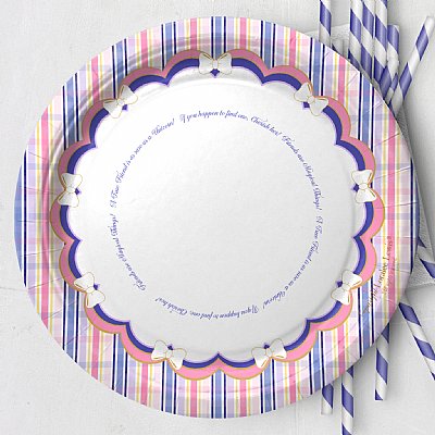 Purple Plaid Paper Dinner Plates (Unicorn Collection)