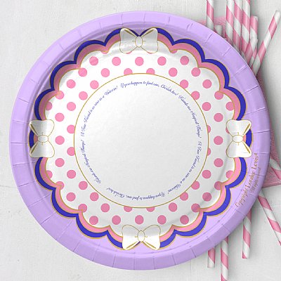 Purple Polka Dot Paper Dessert Plates (Unicorn Collection)