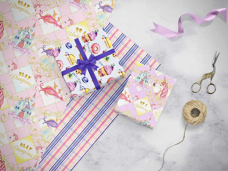 Unicorn Gift Wrap (Purple)