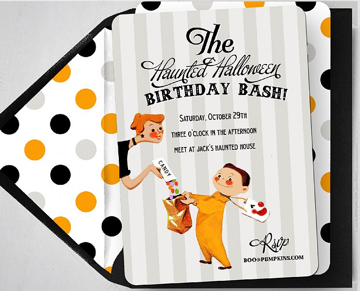 Vintage Trick-or-Treat Invitation Set