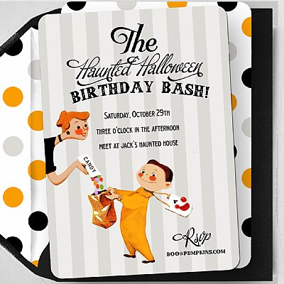 Vintage Trick-or-Treat Invitation Set