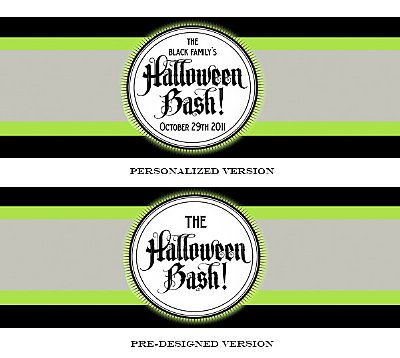 Halloween Bash Water Bottle Labels