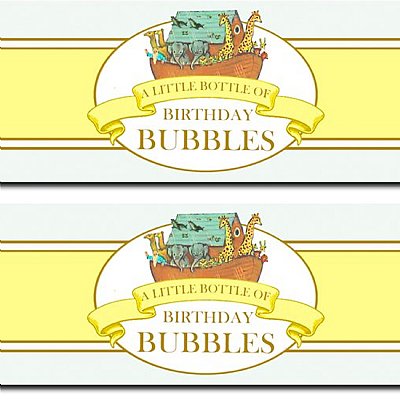 Noah's Ark Bubble Bottle Labels
