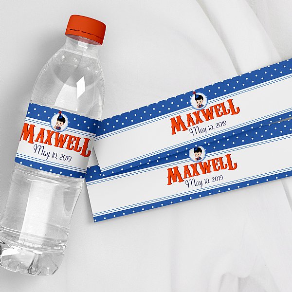 Vintage Birthday Water Bottle Labels (Boy) 