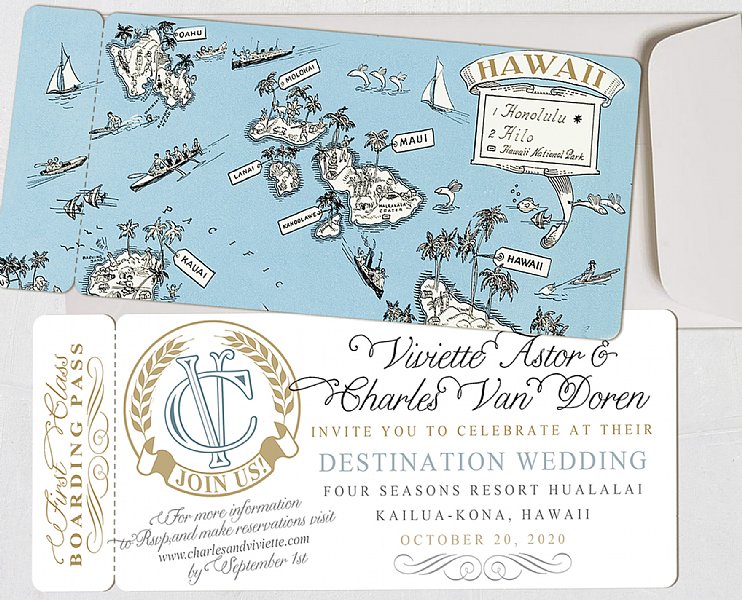 Hawaiian Island Personalized Wedding Favor Boxes