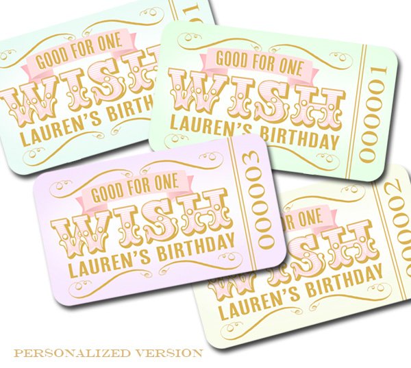 Make A Wish "Wish Ticket" Tags 