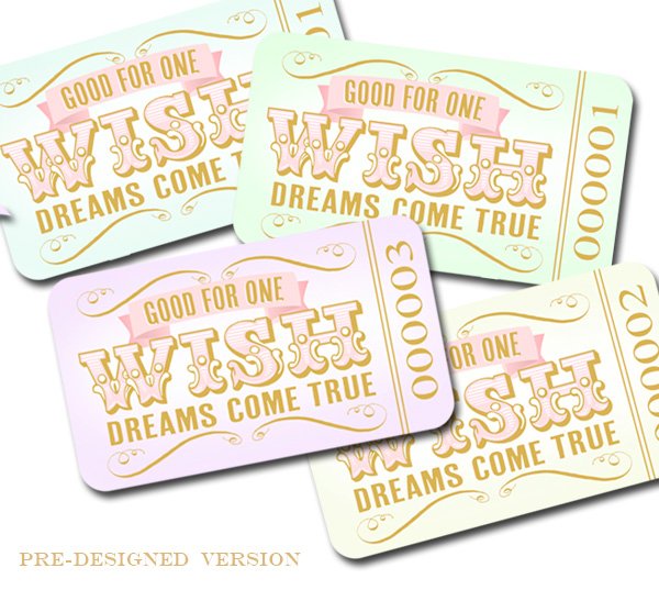 Make A Wish "Wish Ticket" Tags 