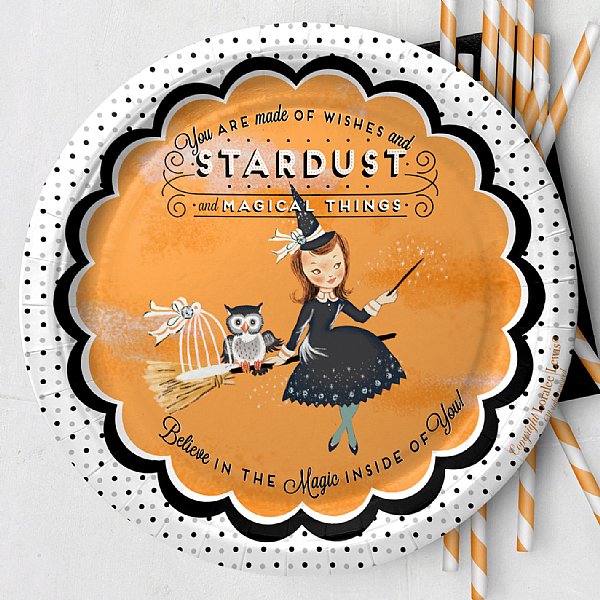 Witches Tea Paper Dessert Plate Set