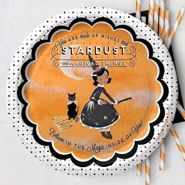 Witches Tea Paper Dessert Plate Set