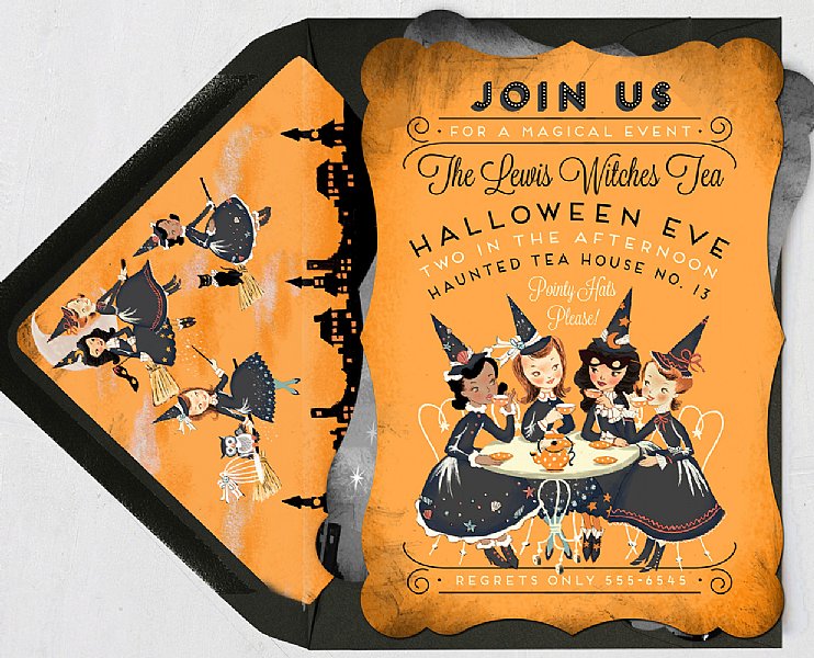 Witches Tea Personalized Invitation Set