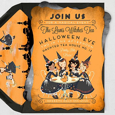 Witches Tea Personalized Invitation Set