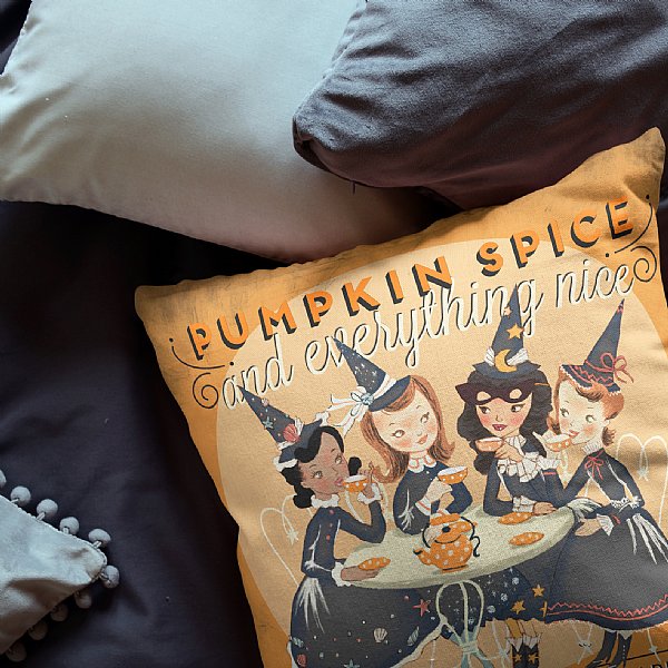 Pumpkin Spice & Everything Nice Halloween Pillow