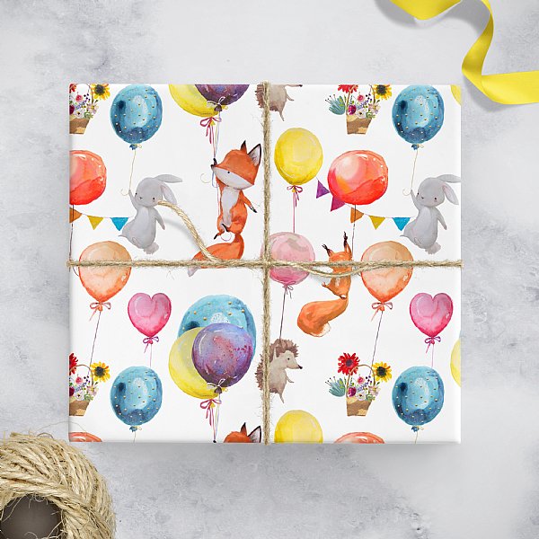 Animal Balloon Love Gift Wrap