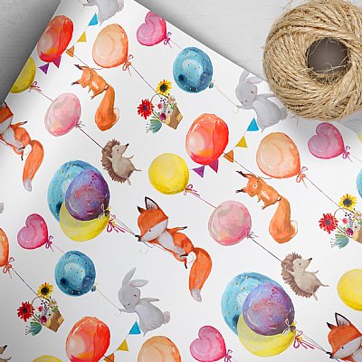 Animal Balloon Love Gift Wrap