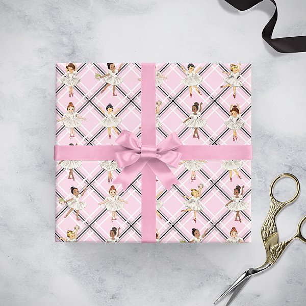 Ballerina Plaid Gift Wrap