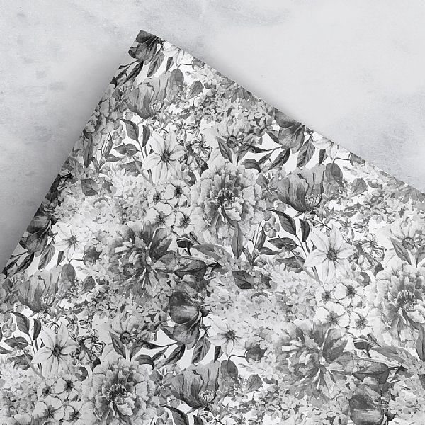 Black and White Floral Gift Wrap