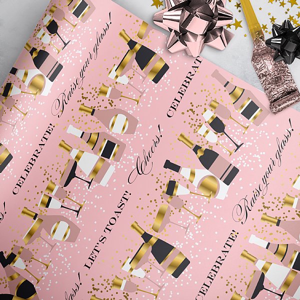 Pop the Champagne (Pink) Gift Wrap