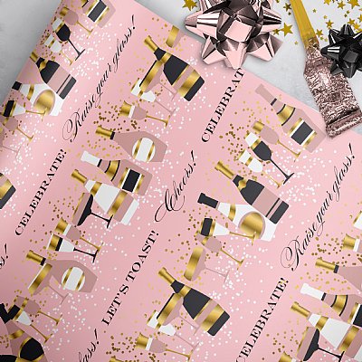 Pop the Champagne (Pink) Gift Wrap