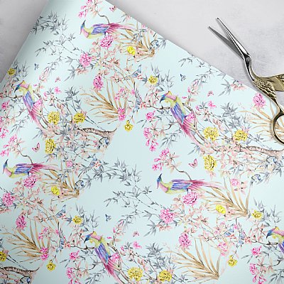 Chinoiserie Beautiful Bird (Blue) Gift Wrap