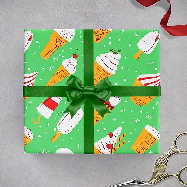 Ice Cream Gift Wrap (Green)