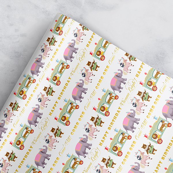 Circus Gift Wrap (White)