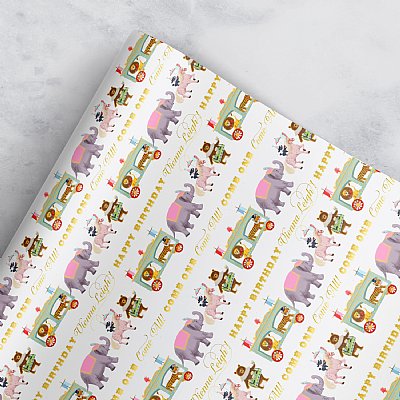 Circus Gift Wrap (White)