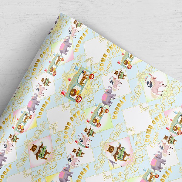 Circus Gift Wrap (Blue)