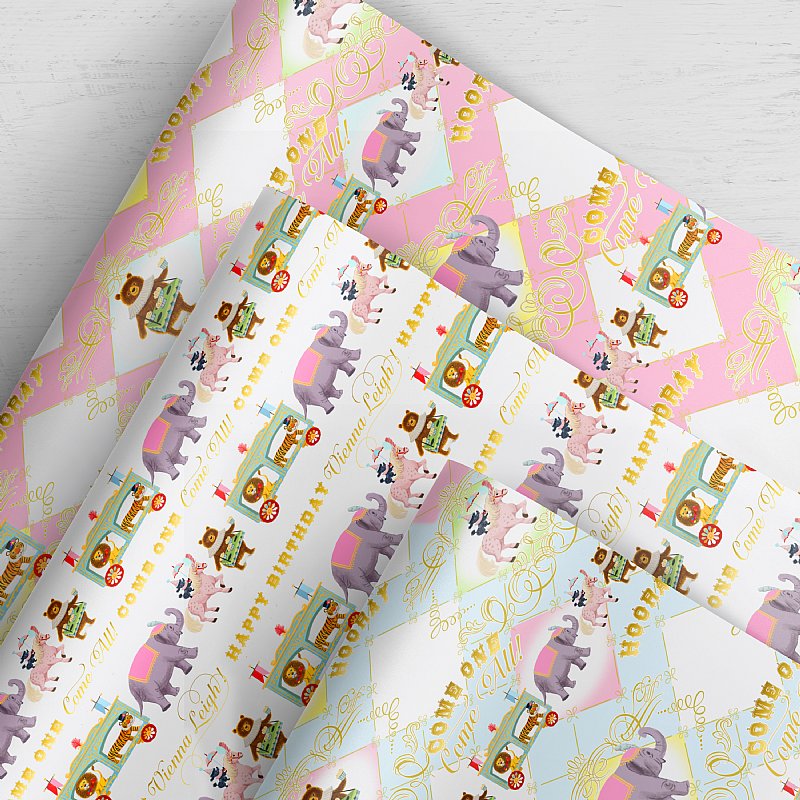 TEDDY BEAR Pink Birthday Wrapping Paper Roll