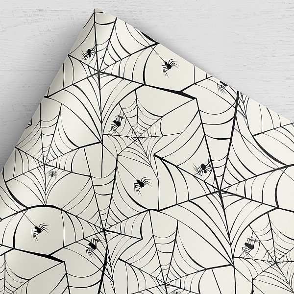 Spider Web Cream Wrapping Paper