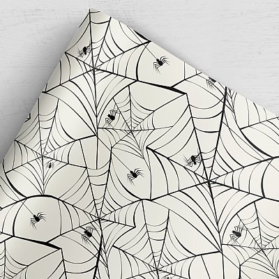 Spider Web Cream Wrapping Paper