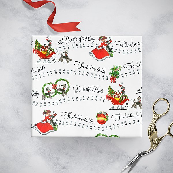 Holiday Poodle Gift Wrap