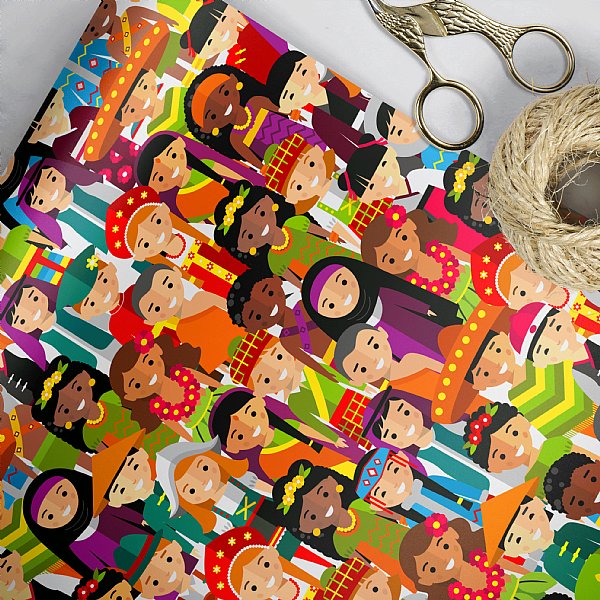 Joy Around The World Gift Wrap