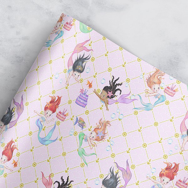 Mermaid Wrapping Paper (Pink)