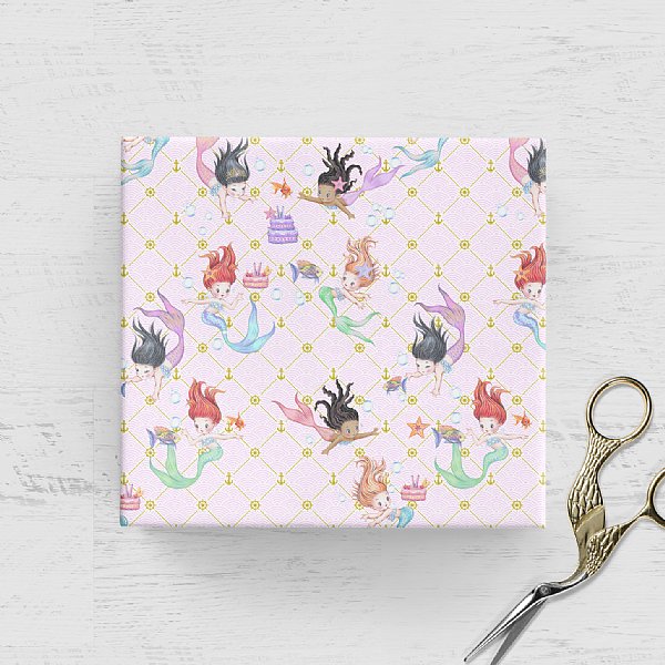 Mermaid Wrapping Paper (Pink)