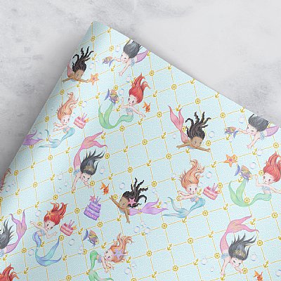 Mermaid Wrapping Paper (Blue)
