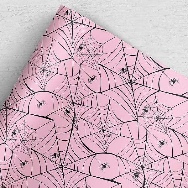 Spider Web Pink Wrapping Paper