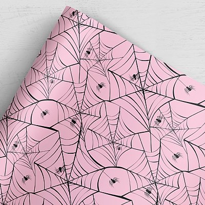 Spider Web Pink Wrapping Paper