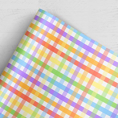 Rainbow Plaid Gift Wrap