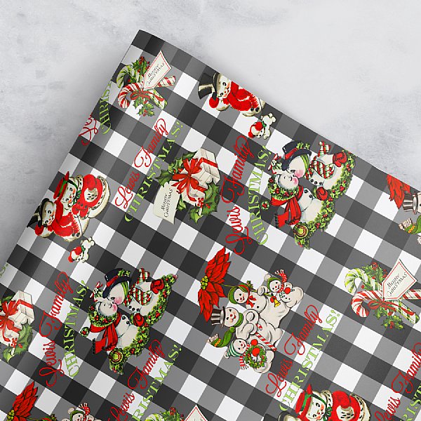 Snowman Christmas Personalized Gift Wrap