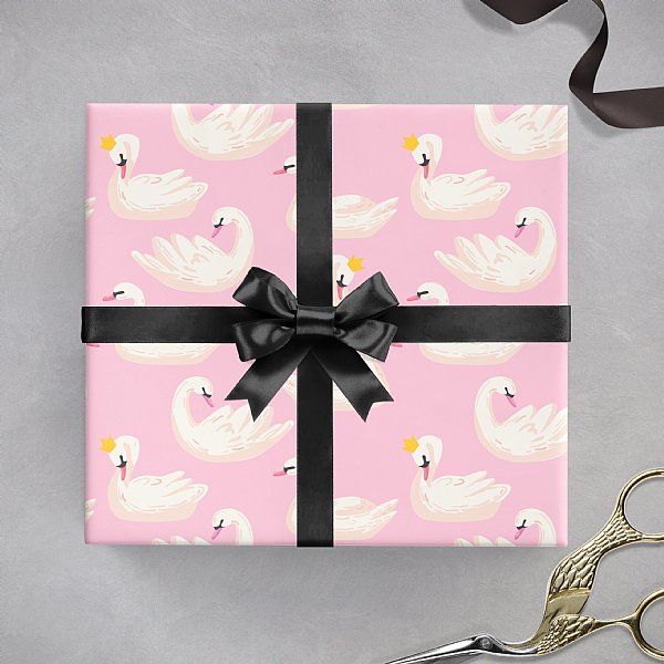Swan Princess Pink Gift Wrap