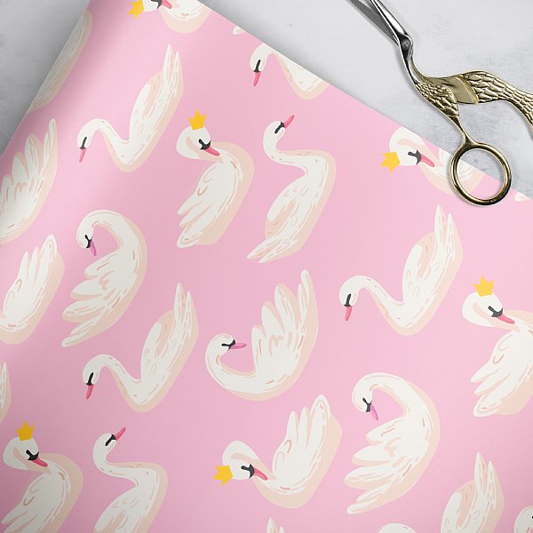Swan Princess Pink Gift Wrap