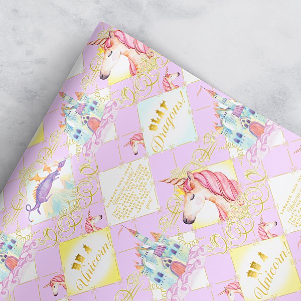 Unicorn Gift Wrap (Purple)