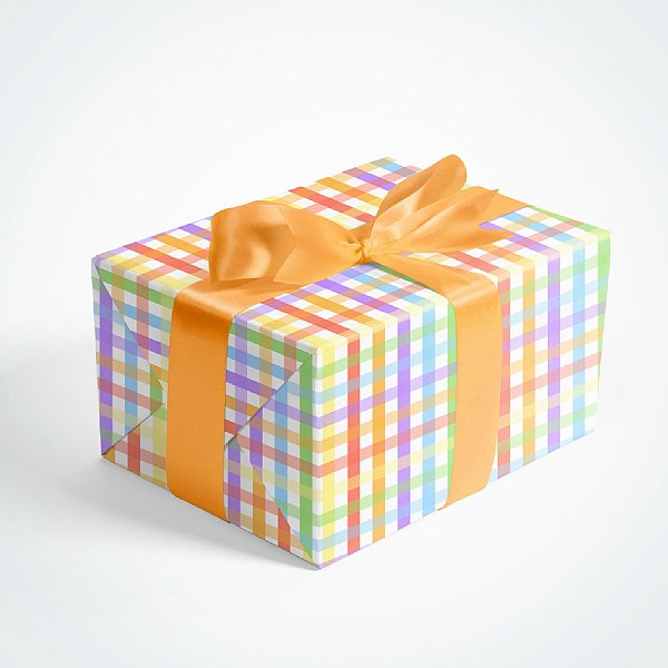 Rainbow Plaid Gift Wrap