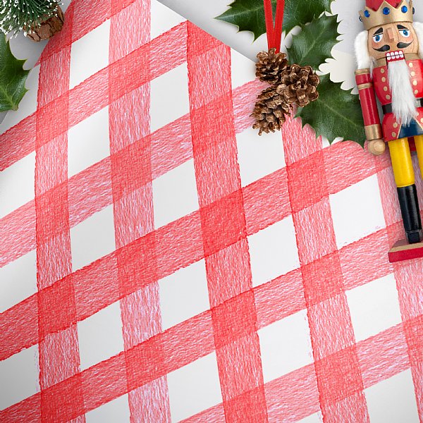 Gingham Red Gift Wrap